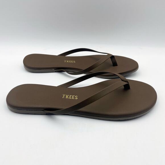 TKEES Womens Lily Square Toe Flip Flop Sandals US 5 B EU 36 Brown Leather NWOB - Picture 5 of 15